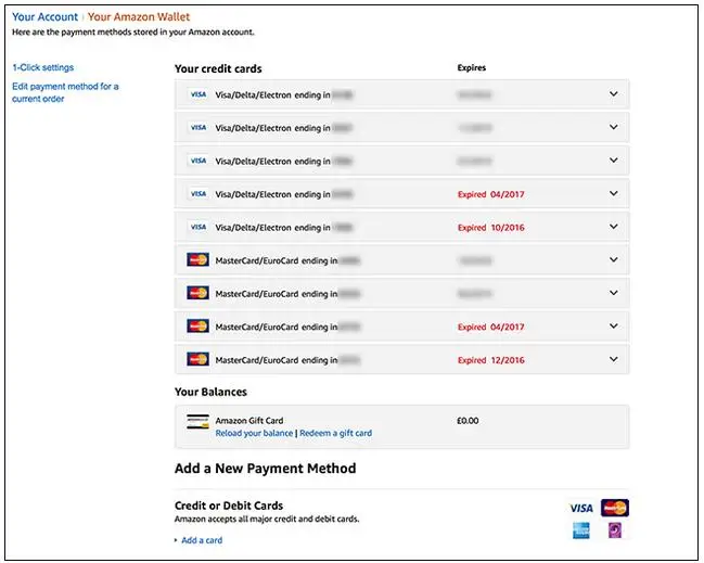 amazon set default credit card