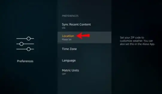 Change The Location On A FireStick